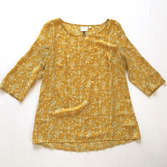 Honey Yellow Print Blouse